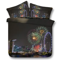 5pcs twinfullqueenkingsuper king size 3d fireworks girl world cup light sugar castle bedding set with filling free shipping