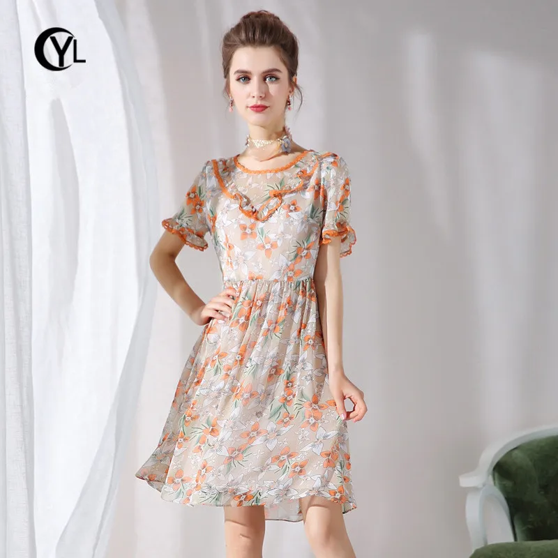 OUYALIN L XXXL 4XL 5XL Плюс Размер летнее платье 2018 женское ТРАПЕЦИЕВИДНОЕ ПЛАТЬЕ С