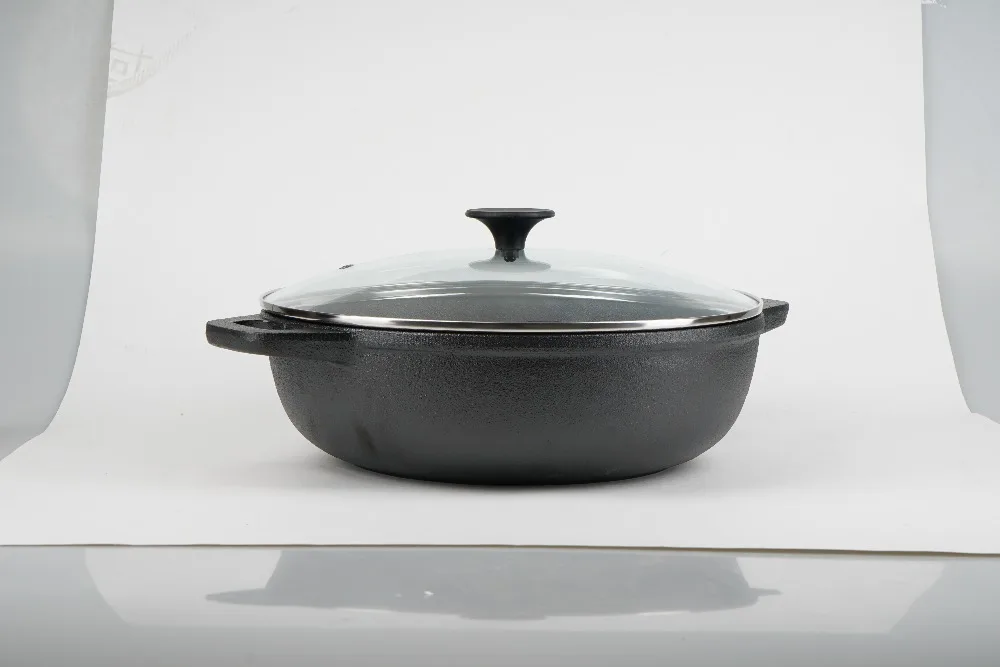 КАЗАН ЧУГУННЫЙ VETTA D 30 Х 8 5см со стеклянной крышкой|frying pan|pan pandiamond frying pan |