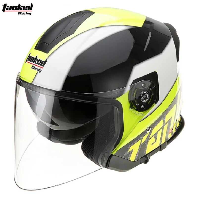 Мотоцикла открытым лицом шлем с двойным стеклом мотоцикл для мотокросса