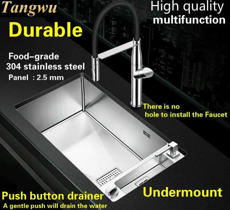 Бесплатная доставка Домашняя большая кухонная ручная раковина с одним желобом