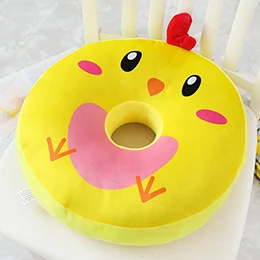Yellow chick Пончик подушки для животных мягкая круглая еда плюшевые подушки сиденья декор кролик Свинья медведь Пингвин цыпленок панда собака, коала - Цвет: Yellow chick