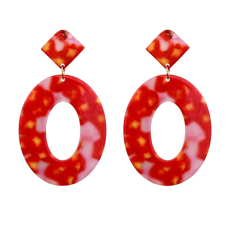 New Exaggerated Simple Earrings for Women Colorful Acrylic Acetate Plate Geometric Fashion Jewelry pendirntes mujer | Украшения и