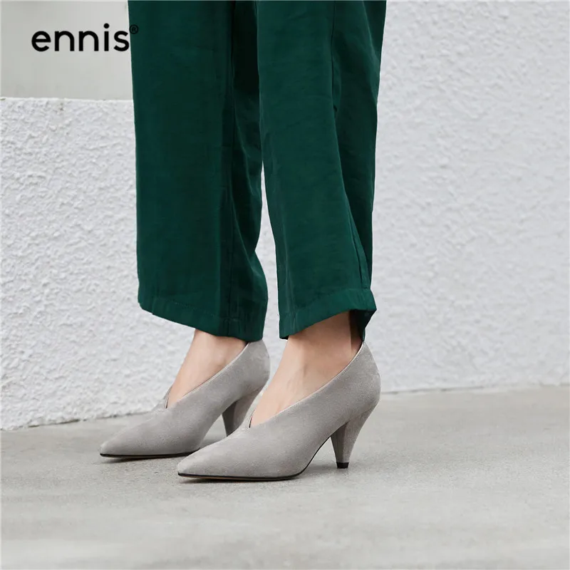 ENNIS/ г., туфли-лодочки на высоком каблуке-шпильке женская обувь Туфли-лодочки из натуральной кожи женские неглубокие повседневные туфли модные демисезонные Туфли на каблуке, P947
