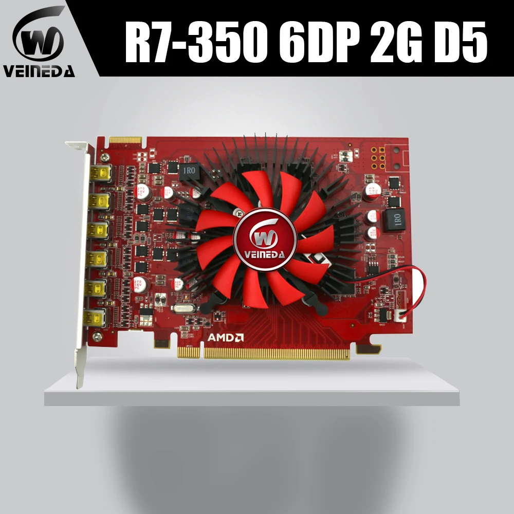 VEINEDA видеокарта R7 350 GDDR5 6DP 2 Гб видеокарты для nVIDIA Geforce GDDR5 Hdmi