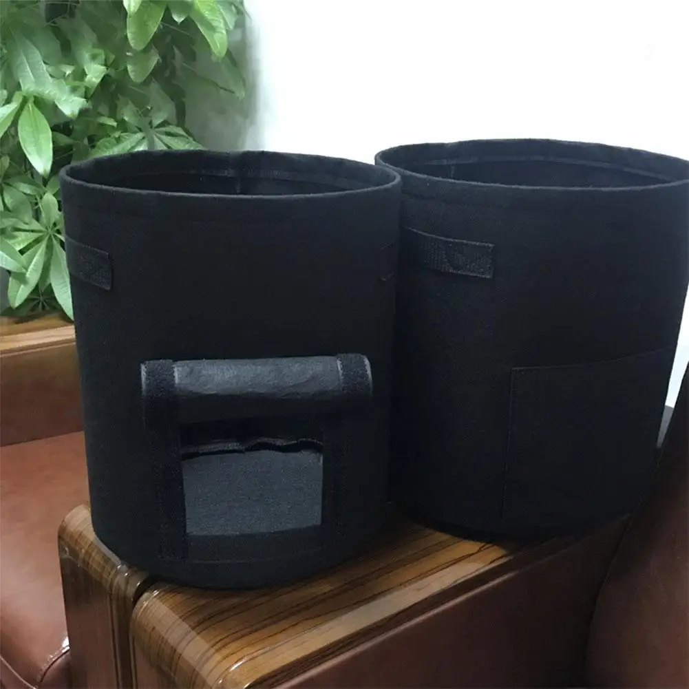 black Дышащая сумка для картофеля томатов, овощное растение, сумка для роста, увлажняющая уличная Вертикальная садовые мешки для выращивания - Цвет: black