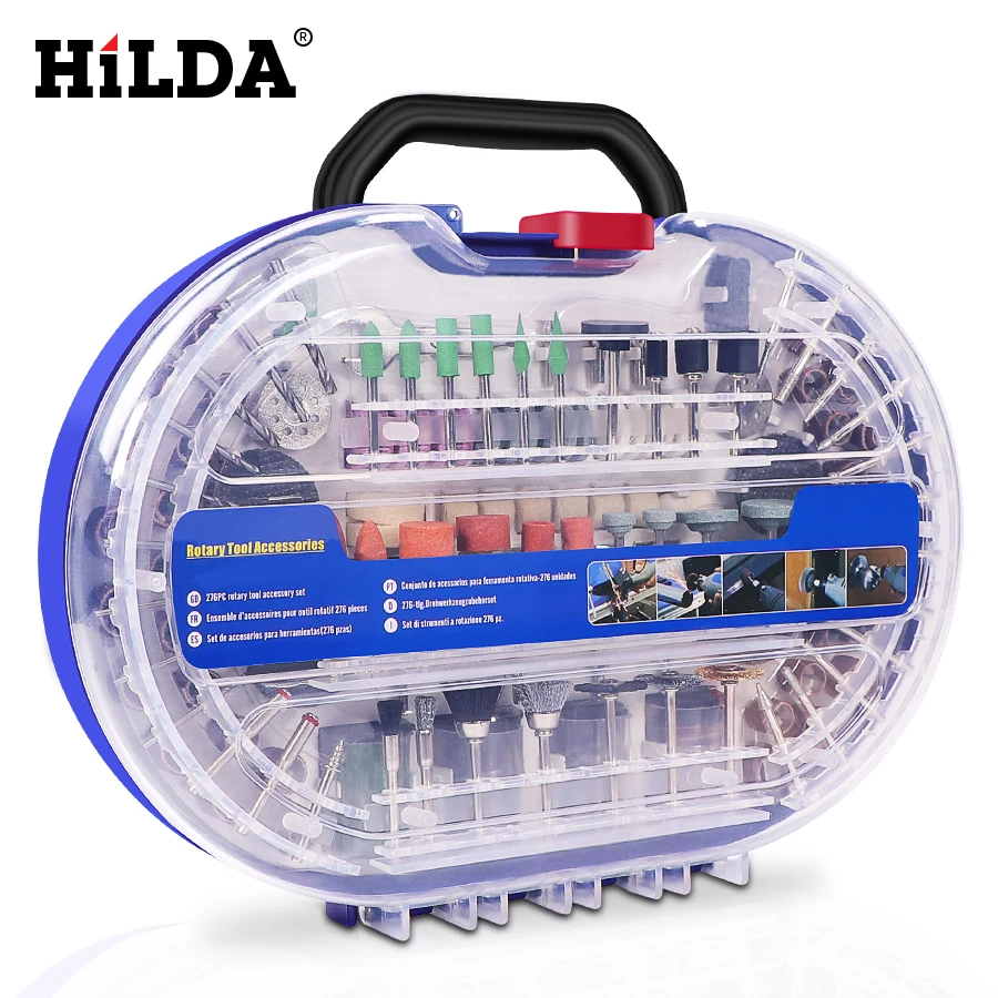 HILDA 276 шт. набор роторных инструментов для Dremel, аксессуары для роторных инструментов для шлифовки, полировки, резки, наборы абразивных инструментов