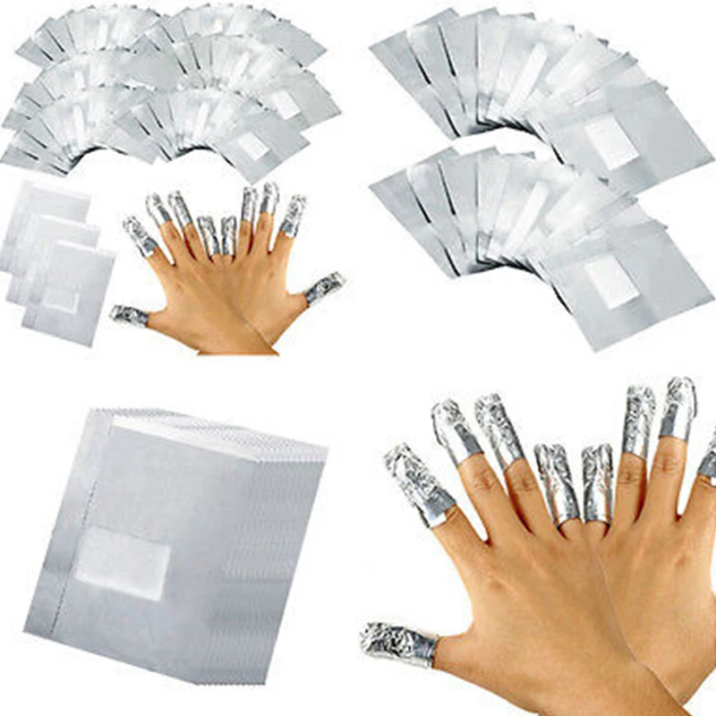 100 шт./компл. алюминиевый Фольга акриловый Фрезер для ногтей cо шлифовальными