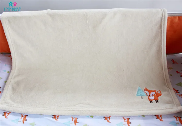 Quilt Детские мягкие бортики для кровати хлопок милый мультфильм лиса дышащая простыня и пододеяльник кровать юбка вышитые детские постельные принадлежности для кроватки наборы унисекс - Цвет: Quilt