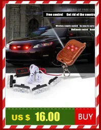 Высокая яркость 12 В 2x2 4LED Красный/Синий Белый Полицейский Автомобиль Строб вспышка света аварийного Предупреждение 3 мигает туман фары автомобиля укладки