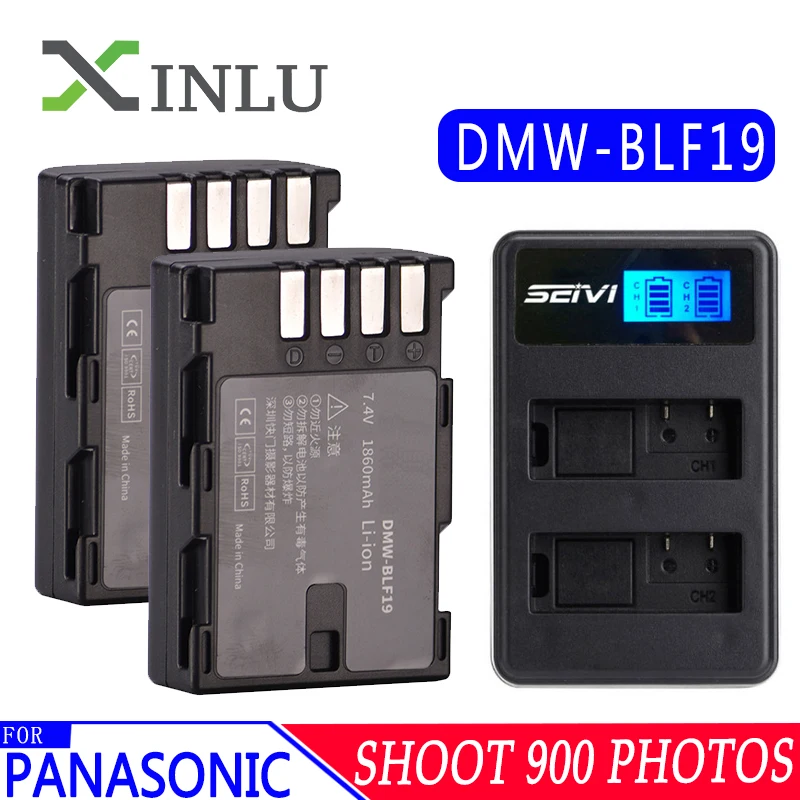 1860 мАч для фотоаппарата Panasonic с ЖК-дисплеем и USB-зарядкой BLF19 BLF19E Lumix GH3 GH4 GH5 G9 |