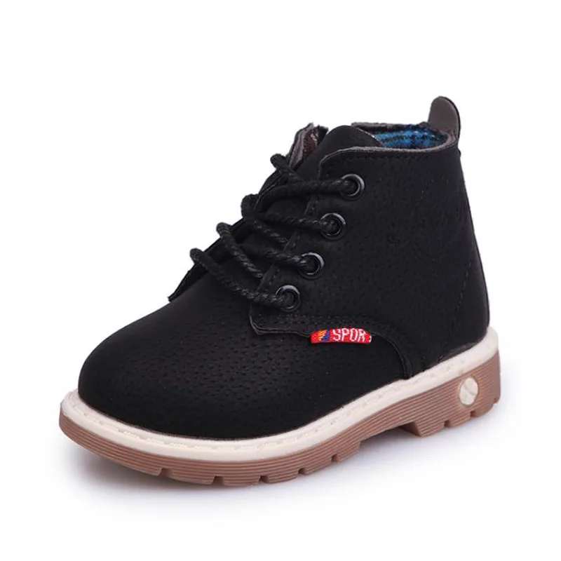 Демисезонные детские ботинки повседневные Ботинки Martin на шнуровке для мальчиков