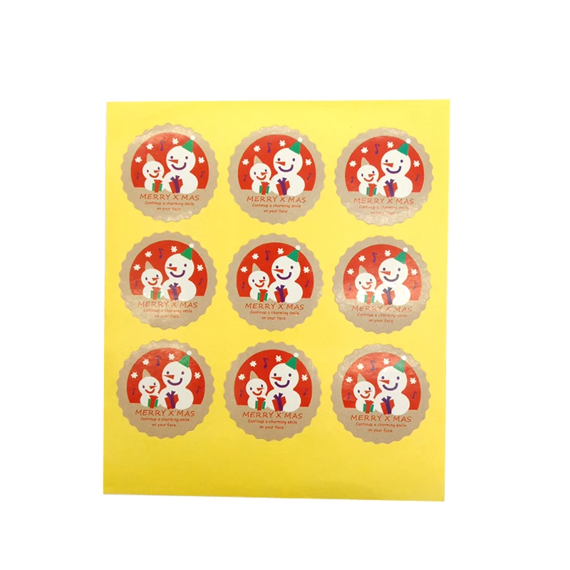 

450pcs/lot Kawaii Round Snowman Christmas series sealing Sticker DIY multifunctional Gift label