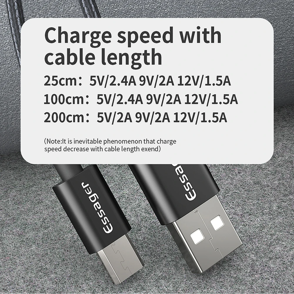 Essager микро USB кабель 2.4A Быстрый зарядный кабель для зарядного устройства провод для Samsung Xiaomi huawei LG htc 2 м микро USB для синхронизации данных и телефонный кабель