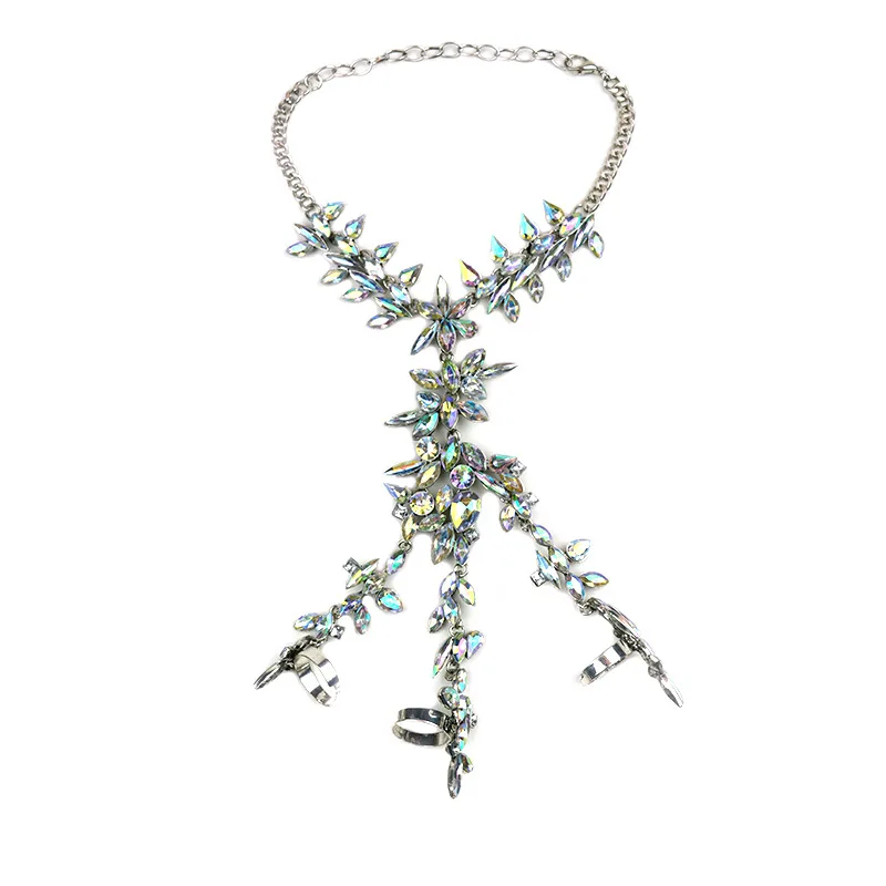 Женский модный стильный Хэллоуин ручной Череп Скелет Хрустальный Браслет крутая