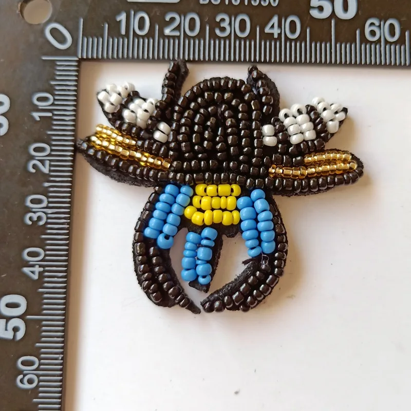 3D Ручная работа расшитая бисером блестками Маленькая аппликация в виде