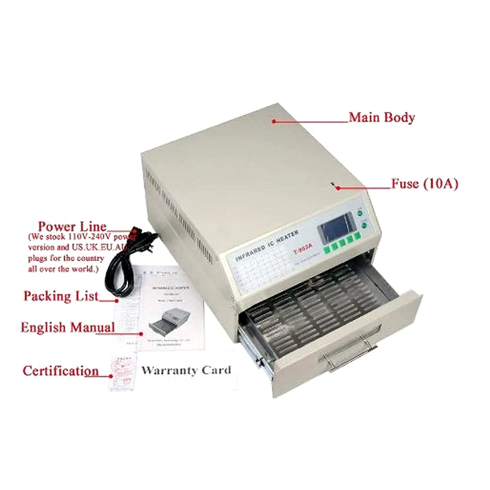 Сварочный аппарат Puhui T 962 Benchtop Reflow IC НАГРЕВАТЕЛЬ паяльное оборудование SMT