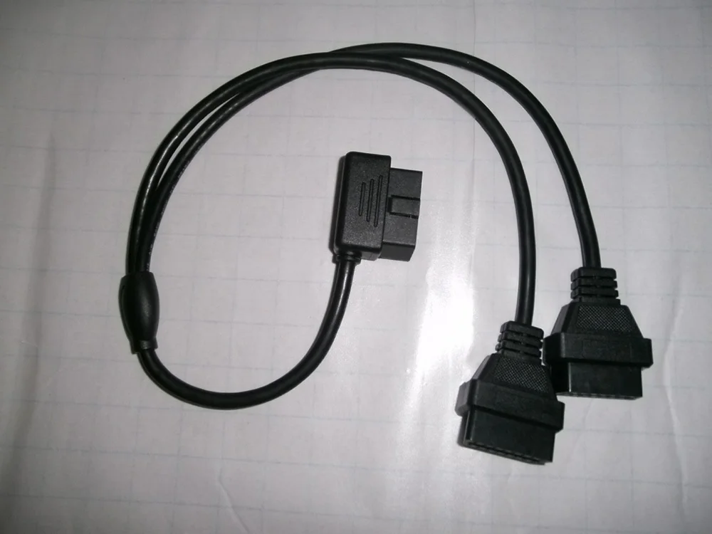15% скидка 50 см Высококачественный 16 контактный OBDII OBD2 разветвитель кабеля L Тип