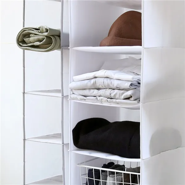 Лучший дешевый маленький шкаф из ткани Оксфорд diy ящики для хранения коробка складная 6 стеллажей тканевый органайзер для одежды