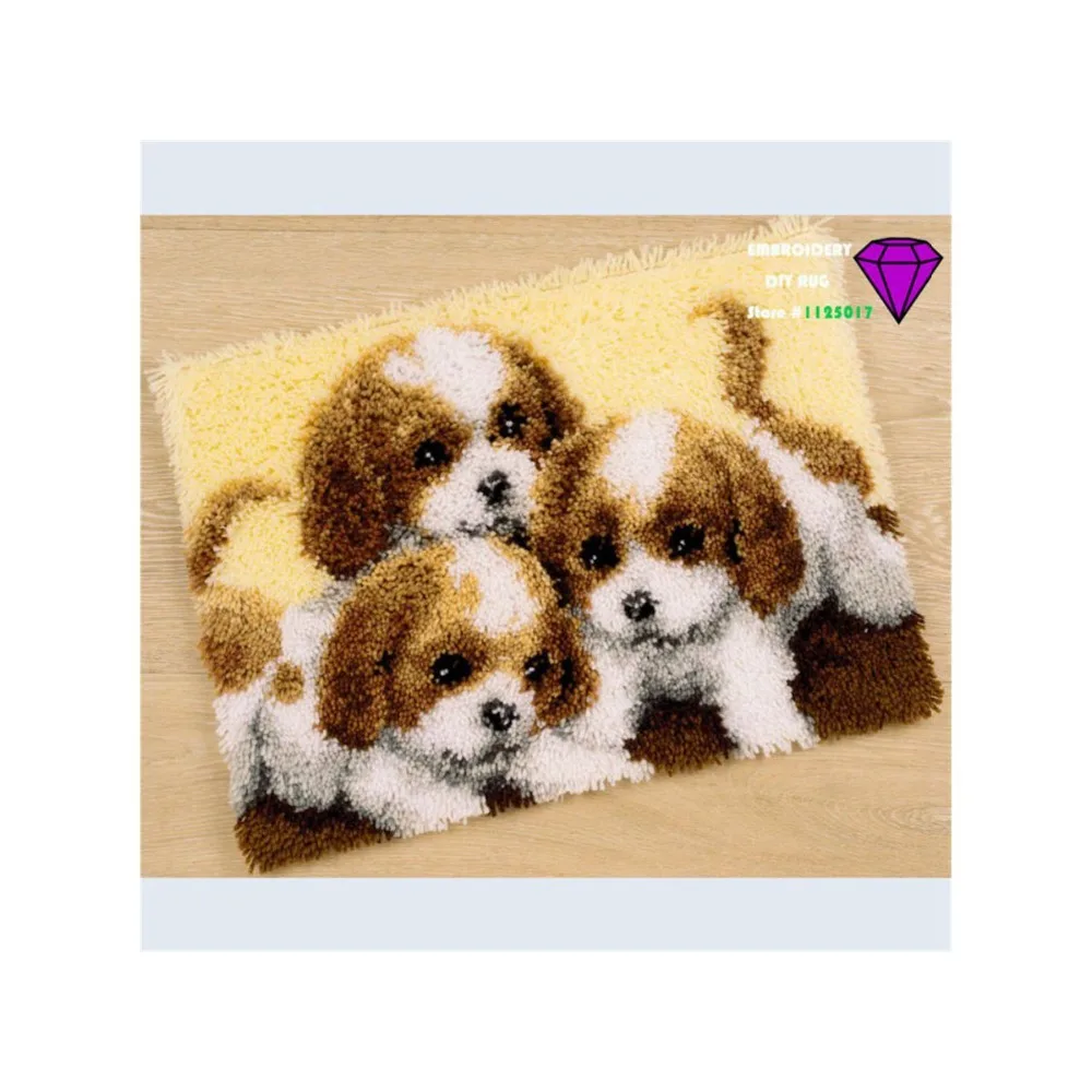 Набор для вышивки сделай сам ворсистый коврик с рисунком собаки комплект