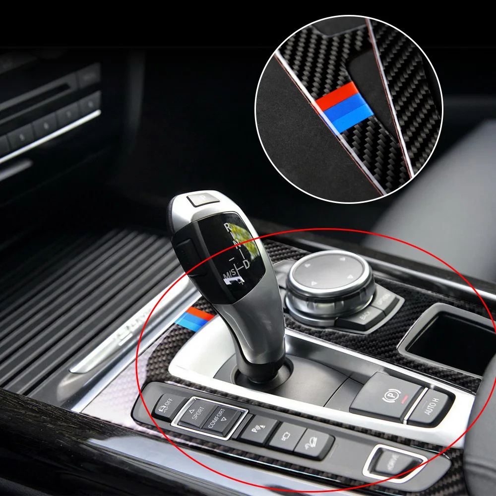 Наклейка из углеродного волокна на панель шестерни автомобиля для BMW X5 X6 F15 F16 2014