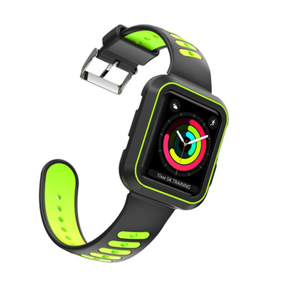 Спортивный силиконовый чехол + ремешок для Apple watch band 42 мм 38 44 40 Iwatch 4 3 2 1 correa TPU PC и