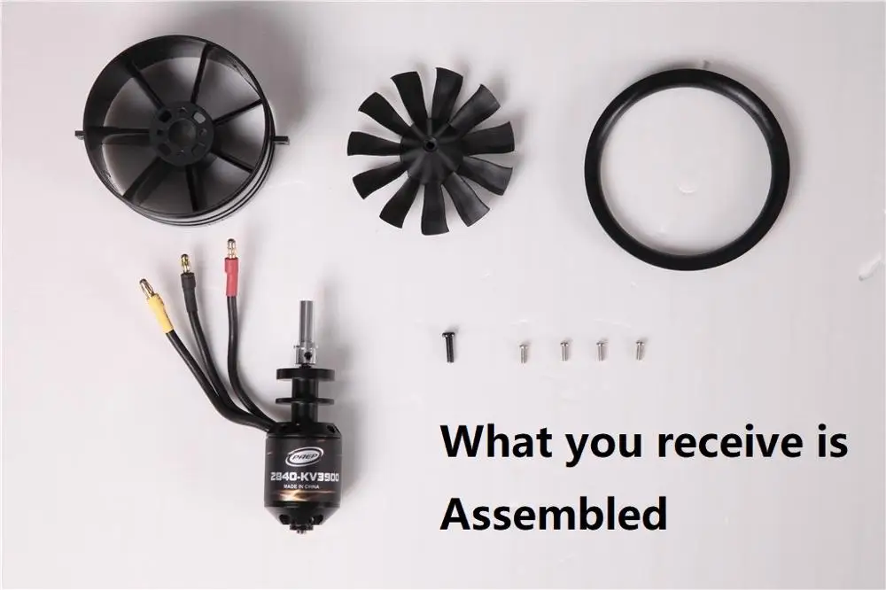 Ducted fan set 3S FMS 64 мм F15 F16 F18 F35 V2 запчасти воздуховод вентилятор EDF реактивный двигатель ESC сервопривод клобук шасси навес RC самолет модель Запчасти - Цвет: Ducted fan set 3S