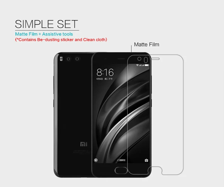 2 шт./партия Xiaomi mi6 Защитная пленка NILLKIN с антибликовым покрытием матовая защитная пленка для Xiaomi mi6 в розницу посылка