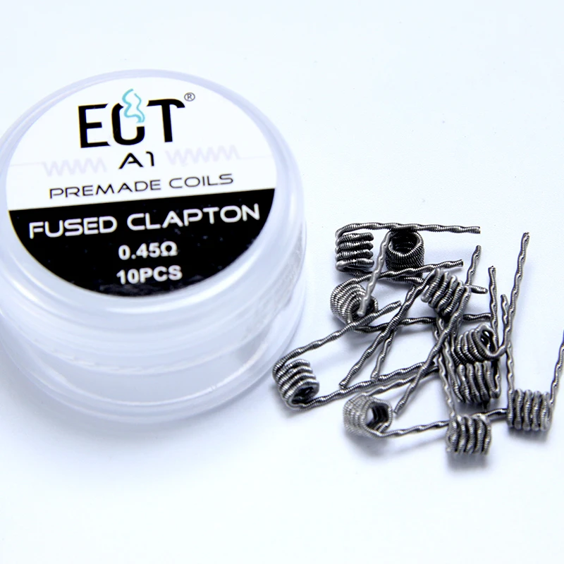 Готовые катушки 10 шт. A1/Alien Clapton/Alien V2/плавленые Clapton и Clapton готовые катушки SS316L для RDA RTA атомайзер мод DIY катушка