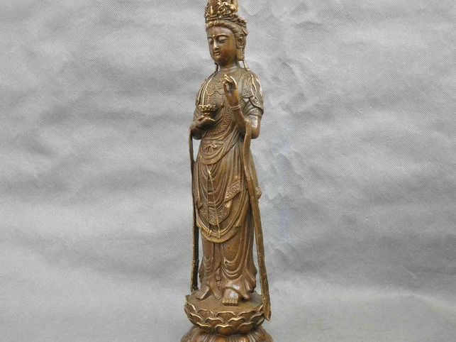 16 ''китайский Тибетский Бронзовый буддистский Гуаньинь Кван-Инь Bodhisattva