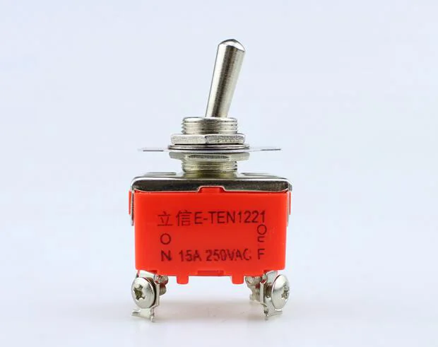 E-TEN1221 1 шт. E-TEN1221 15A 250VAC 4PIN ВКЛ-ВЫКЛ тумблер кулисный переключатель питания микропереключатель оранжевый - Цвет: E-TEN1221