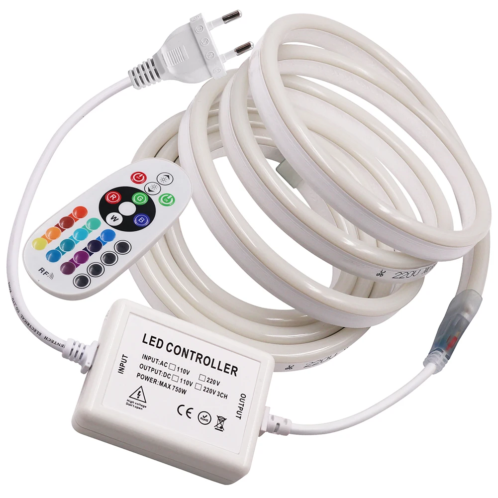 220 В гибкий RGB неоновый светильник SMD2835 120led/м водонепроницаемый неоновый знак для внутреннего и наружного украшения белый теплый белый неоновый светильник