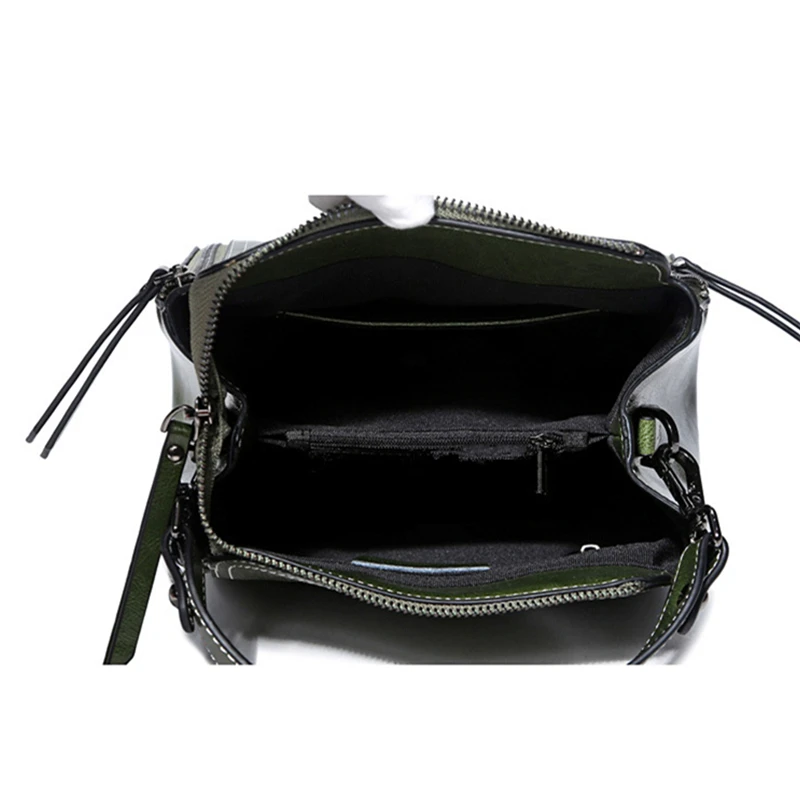 Famous Brand Design Female Bag Double Zipper Women Fashion Handbags Genuine Leather Vintage Shoulder Bags Ladies Crossbody | Багаж и сумки