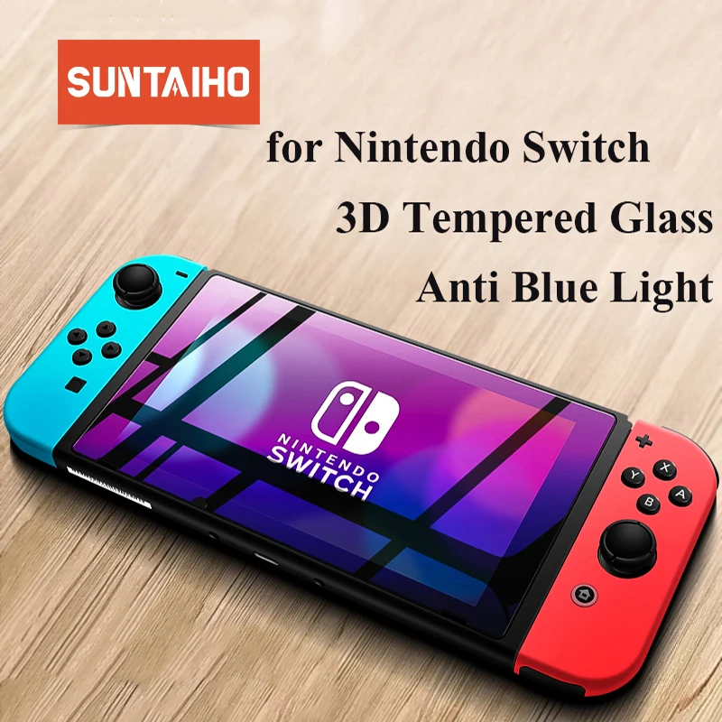 Защитное стекло Suntaiho закаленное 9H для Nintendo Switch анти синий светильник|Защитные