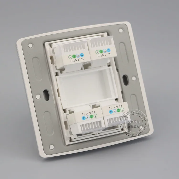 

4 Port RJ11 Cat3 Telephone Champagne Color Socket Outlet Panel Faceplate