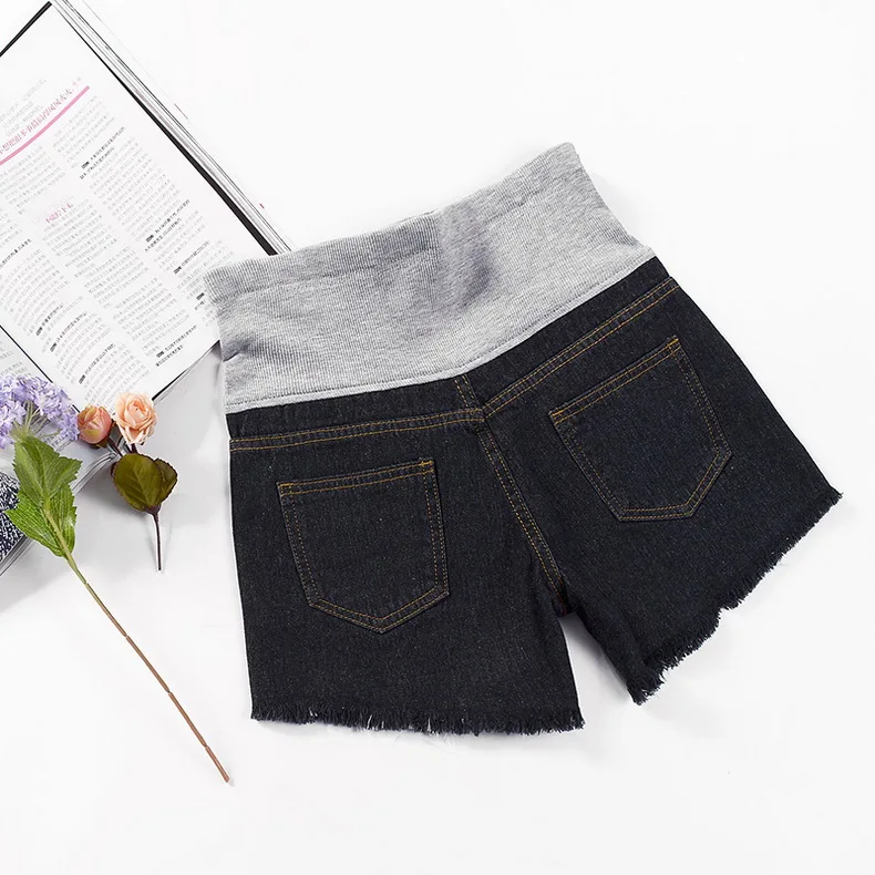 Одежда для беременных с беременным шорты женщин со средней посадкой потертые