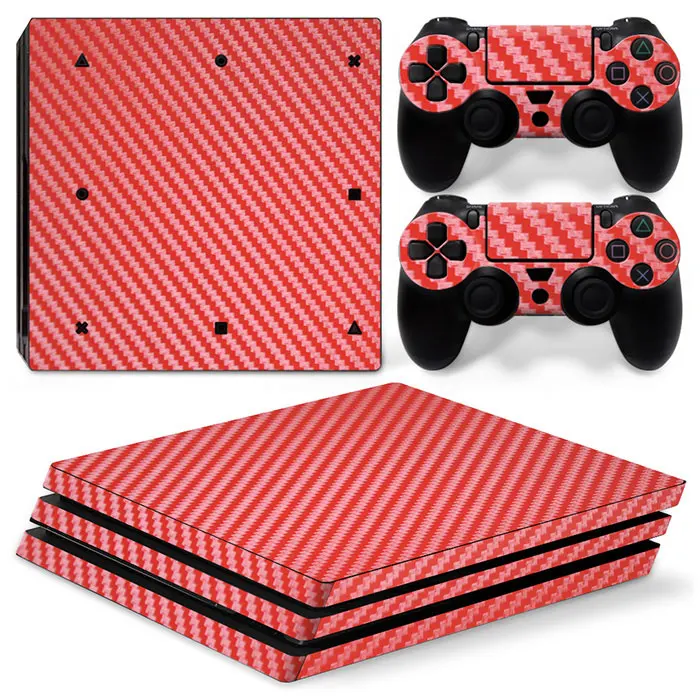 Углеродное волокно накладки 6 цветов дизайн наклейки бегущая строка для PS4 Pro паста наклейка крышка - Цвет: TN-P4ProCarbon-Red