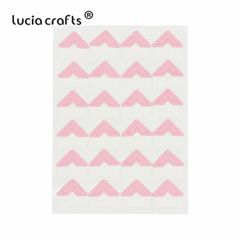 Lucia crafts(1 лист = 24 шт Угловые наклейки) Бумага для скрапбукинга DIY свадебный фотоальбом рамка Декоративные наклейки I0509 - Цвет: Pink  1sheet