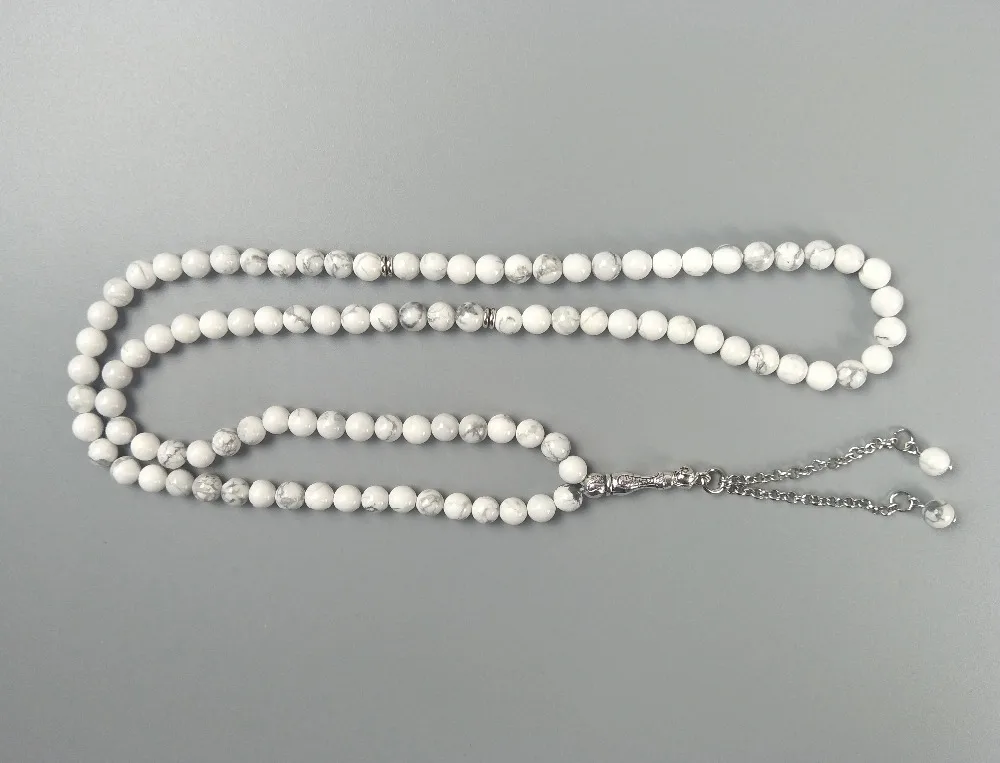6 мм 99 шт белые howlite мусульманские четки ислам ic Tasbih Allah молитвенные бусины Tesbih ислам Misbaha волнующие бусины