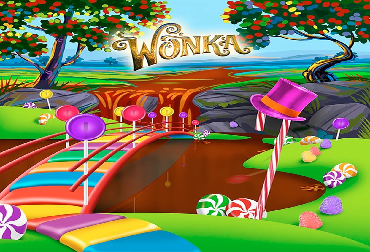7x5ft с изображением шоколада Wonka садом мостом Candyland конфеты фон на заказ для