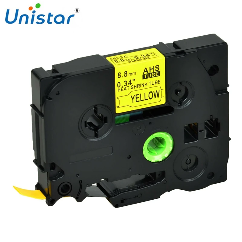 Unistar HSe 621 совместимый с термоусадочной трубкой Brother 9 мм X 1 5 м белый желтый принтер