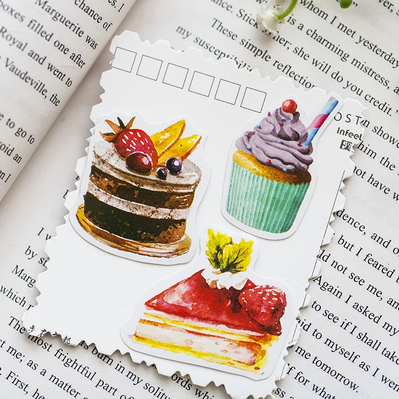 50 pcs/box Dessert cake Heteromorphism stickers paper decoration sticker diy handmade album scrapbooking Arts Crafts | Дом и сад