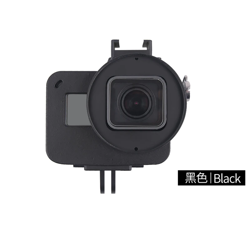 Алюминиевый Чехол hero 5, 6, 7, защитный корпус из сплава, чехол, металлическая рамка, УФ-фильтр для GoPro Go Pro hero, аксессуары для камеры - Цвет: BLACK