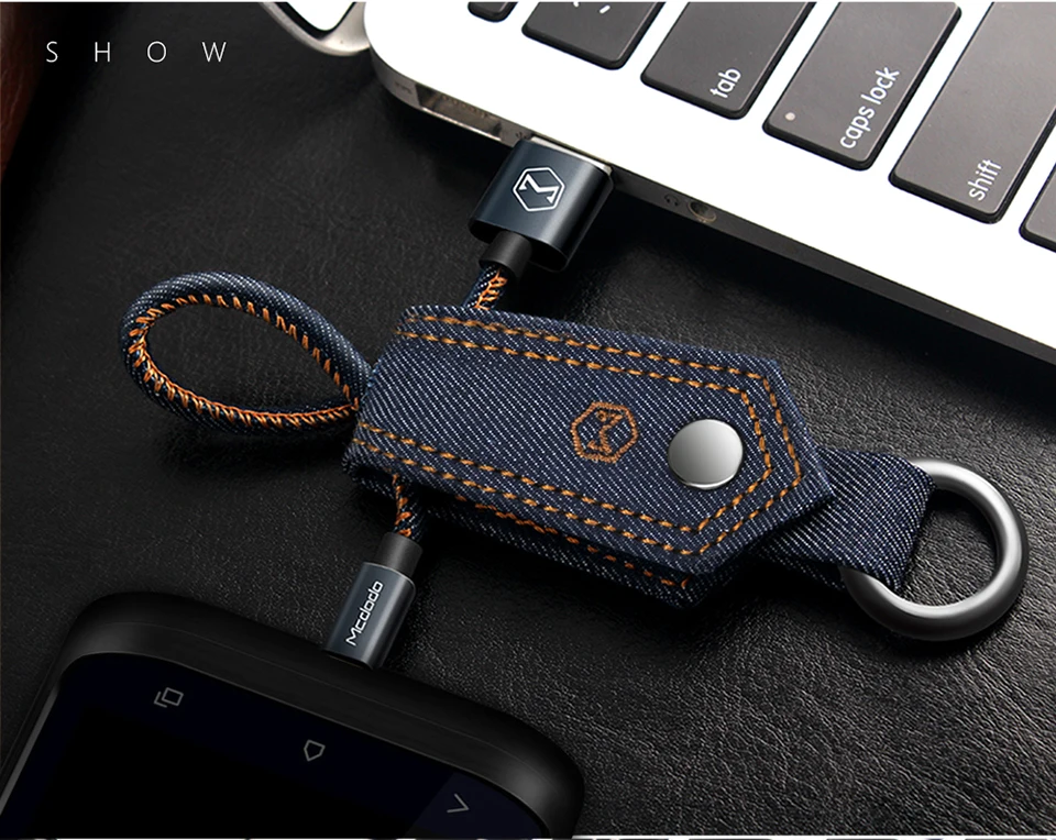 Mcdodo Micro USB кабель 15 см 2A Быстрая зарядка джинсовая ткань ключ для samsung Xiaomi sony huawei брелок Android зарядное устройство Шнур данных