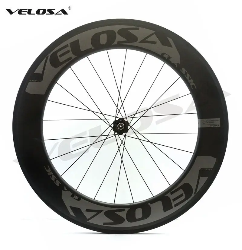 Карбоновые колеса Velosa RACE 80 700C клинкер 88 мм трубчатый DT 240S ступицы Sapim cx ray супер