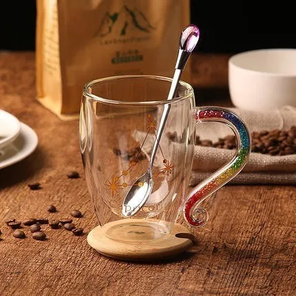 Радужная Алмазная ручка Знаки зодиака Bodum кофейный стакан 12 созвездий капучино чайная чашка Термочувствительная кружка Tasse кафе - Цвет: Capricorn