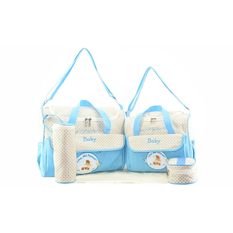 5pcs/set Baby Diaper Bag Large Capacity Organizer Bag Changing Nappy Bag For Baby Moms Maternity Bag