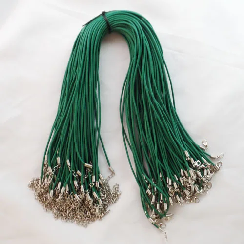 Бесплатная доставка 30 нитей/партия оптовая продажа зеленый 2 мм натуральная кожа