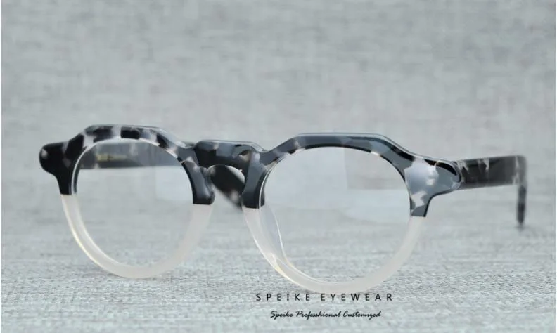 

SPEIKO hand made acetate myopia glasses reading glasses 1.74 Anti-blue lens retro mask round style eyewear vintage glasses