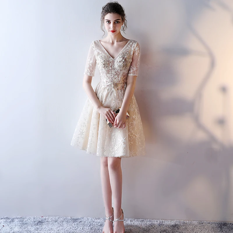 Женское вечернее платье кружевное с треугольным вырезом и цветочной вышивкой|robe